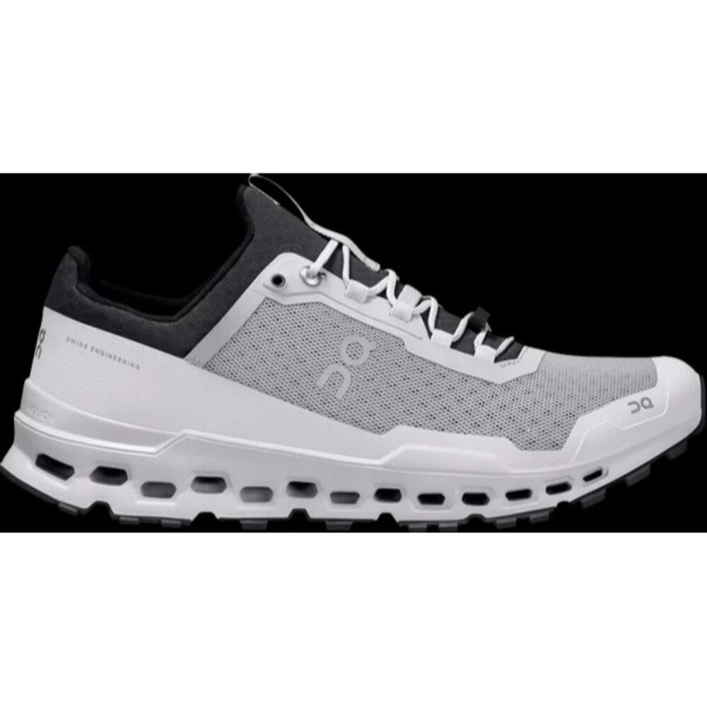 On Running White and Gray Sneakers with Chunky Sole